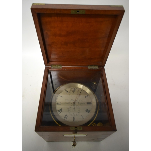 135 - A RARE LARGE EARLY 19TH CENTURY PERCY EDWARDS OF LONDON EIGHT DAY CHRONOMETER with large silvered di... 