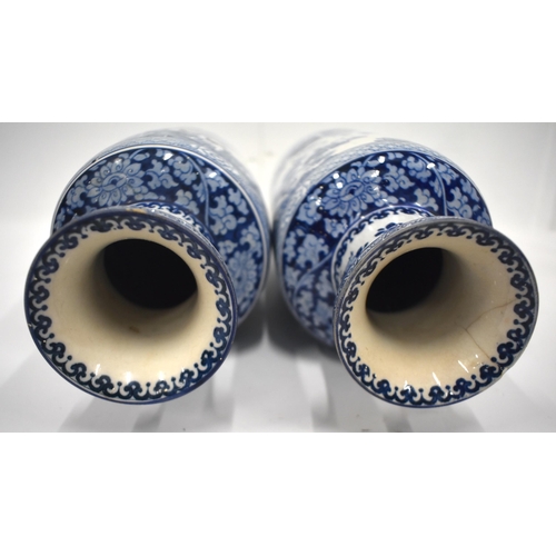 169 - 19th century pair of Chinese Kanxi style vases (pr) 30.5cm