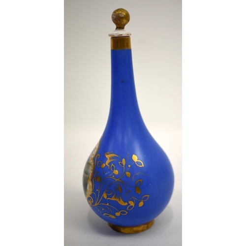 265 - Chamberlain Worcester scent bottle and stopper painted with a scene titled Malvern in gilt panel, sc... 