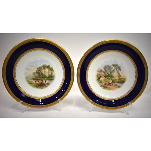 274 - Mid 19th century Grainger's Worcester dessert service painted in the manner of John Stinton Senior w... 