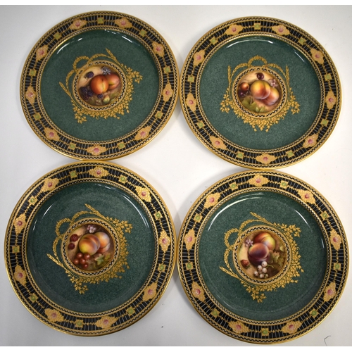 299 - A LOVELY SET OF ROYAL WORCESTER FRUIT PAINTED CABINET PLATES by Richard Sebright, painted with studi... 