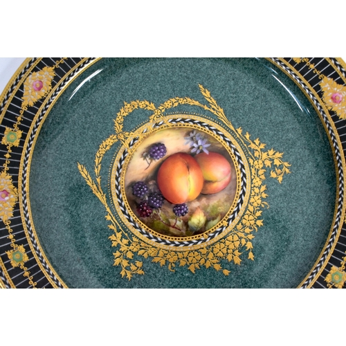 299 - A LOVELY SET OF ROYAL WORCESTER FRUIT PAINTED CABINET PLATES by Richard Sebright, painted with studi... 