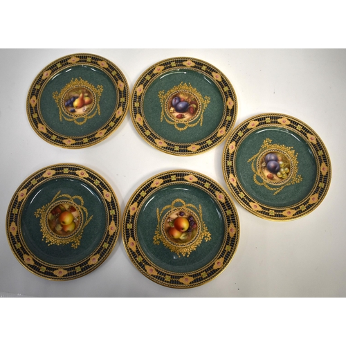 299 - A LOVELY SET OF ROYAL WORCESTER FRUIT PAINTED CABINET PLATES by Richard Sebright, painted with studi... 