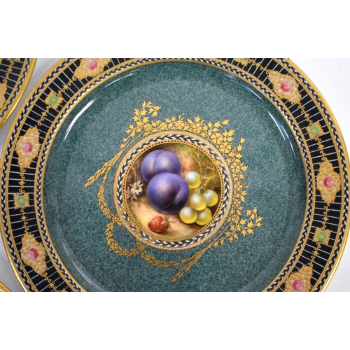 299 - A LOVELY SET OF ROYAL WORCESTER FRUIT PAINTED CABINET PLATES by Richard Sebright, painted with studi... 