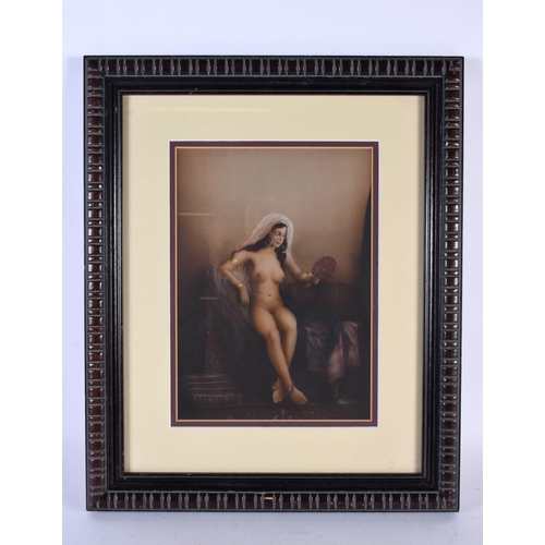 312 - Indian School (20th Century) Watercolour, Nude female within an interior, signed Uttam. 44 cm x 34 c... 