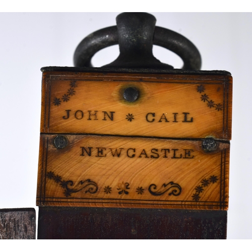 313 - AN UNUSUAL GEORGE III JOHN CAIL OF NEWCASTLE MARINE BAROMETER. 100 cm high.