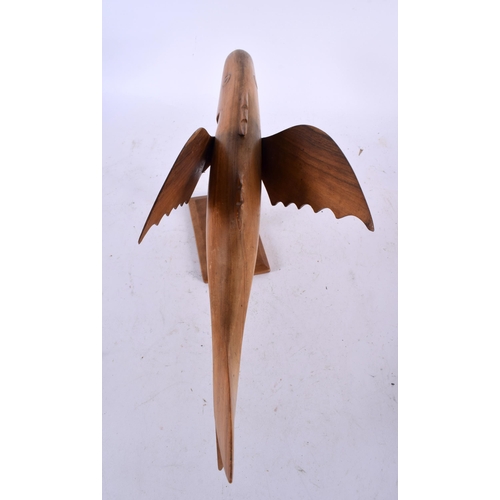 341 - A PITCAIRN ISLANDS FIGURE OF A FLYING FISH Sam Young. 37 cm wide.