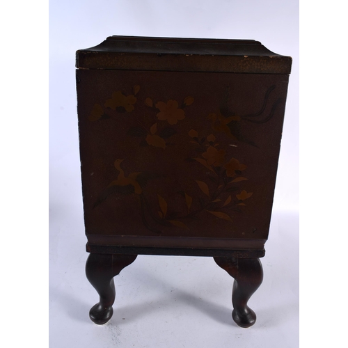 378 - AN UNUSUAL LARGE 19TH CENTURY JAPANESE MEIJI PERIOD LACQUER WOOD CABINET upon associated European ca... 