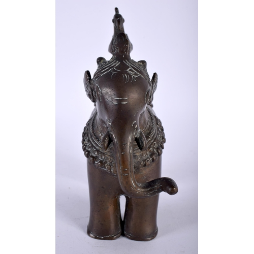 398 - AN 18TH/19TH CENTURY INDIAN BRONZE INCENSE BURNER in the form of an elephant. 15 cm x 10 cm.