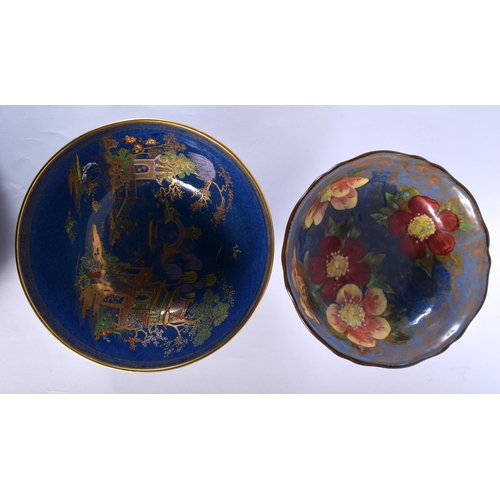 40 - A LARGE ROYAL DOULTON FLORAL PAINTED PLATE together with a matching bowl & a large Carlton Ware bowl... 