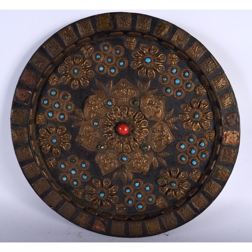 411 - AN EARLY 20TH CENTURY SOUTH AMERICAN BRAZILIAN HARDWOOD TRAY together with a turquoise enamelled har... 