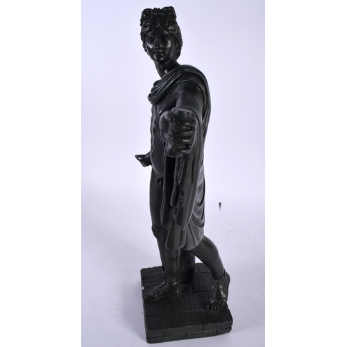 430 - A LARGE LATE 19TH CENTURY BRONZED ALABASTER GRAND TOUR FIGURE modelled as a classical male. 32 cm hi... 