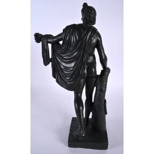 430 - A LARGE LATE 19TH CENTURY BRONZED ALABASTER GRAND TOUR FIGURE modelled as a classical male. 32 cm hi... 