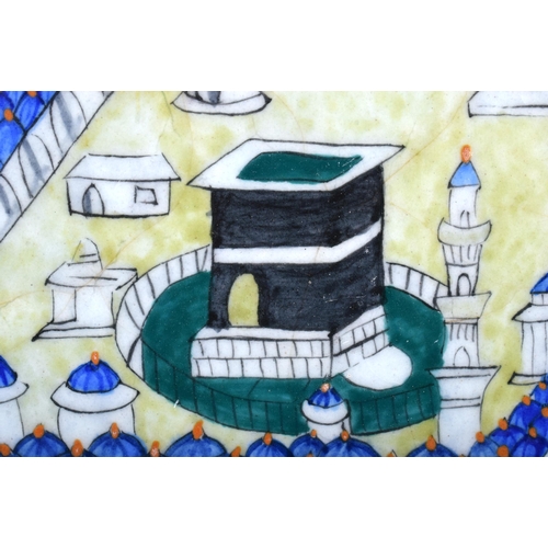 452 - A LARGE TURKISH IZNIK KABE MOSQUE TILE. 34 cm x 28 cm.