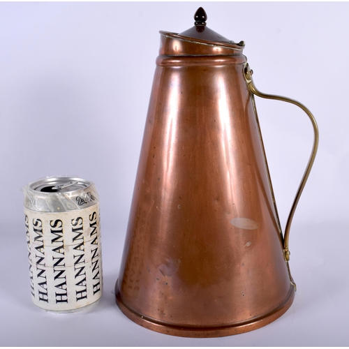 460 - A JW BENSON COPPER WATER JUG. 27 cm high.