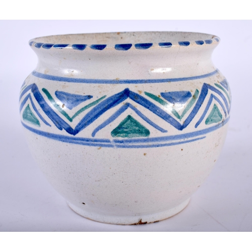 501 - AN ART DECO ENGLISH POTTERY JAR possibly Early Poole. 10 cm x 10 cm.