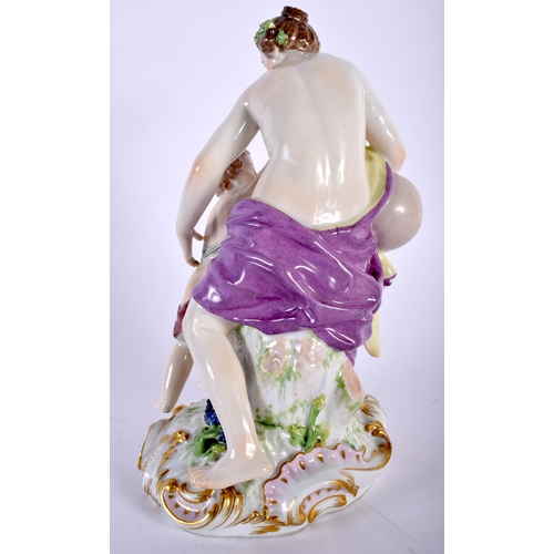 507 - A 19TH CENTURY GERMAN KPM BERLIN PORCELAIN FIGURAL GROUP modelled as a mother and child upon a gilt ... 