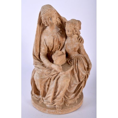 516C - A 19TH CENTURY ITALIAN CARVED MADONNA AND CHILD ICON together with an Italian plaster figure. Larges... 