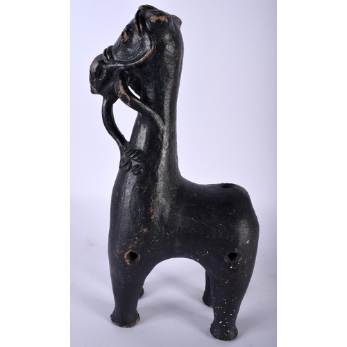 517C - A LARGE 18TH/19TH CENTURY SOUTHERN EUROPEAN POTTERY FIGURE OF A HORSE of zoomorphic form, after the ... 