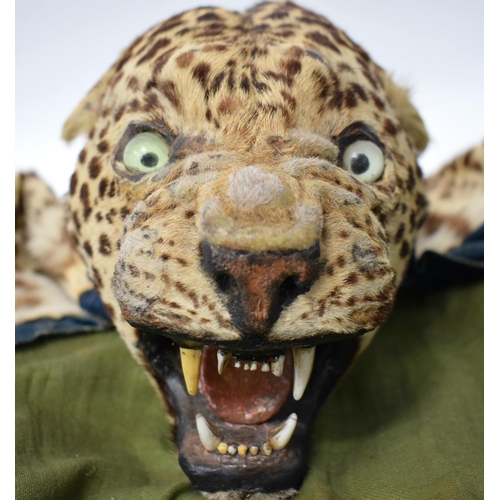 520E - A LATE VICTORIAN/EDWARDIAN TAXIDERMY CHEETAH SKIN. 168 cm x 84 cm.