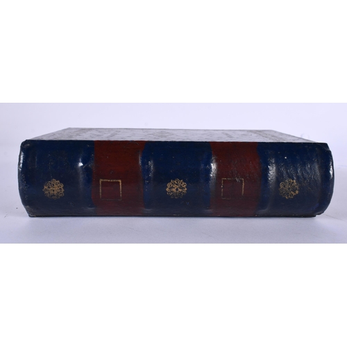 541 - A CHARMING EARLY 20TH CENTURY FAUX BOOK STORAGE BOX. 15 cm x 12 cm.