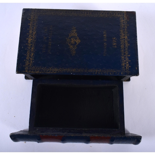 541 - A CHARMING EARLY 20TH CENTURY FAUX BOOK STORAGE BOX. 15 cm x 12 cm.