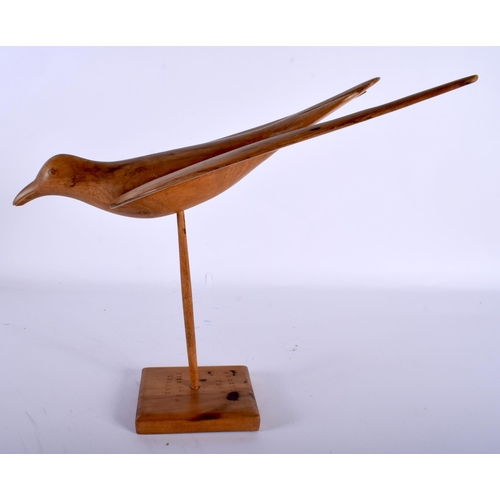 547 - A RARE PITCAIRN ISLANDS CARVED WOOD BIRD. 30 cm x 24 cm.