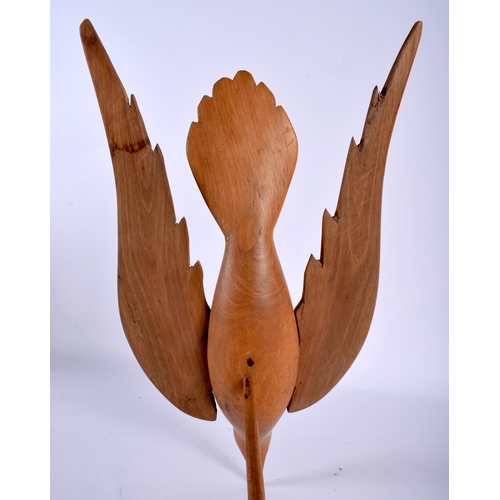 547 - A RARE PITCAIRN ISLANDS CARVED WOOD BIRD. 30 cm x 24 cm.