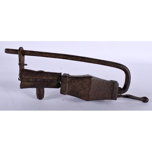 548 - AN EARLY CONTINENTAL CAST IRON LOCK. 29 cm wide.