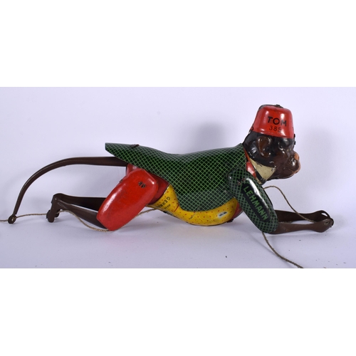 550 - A LEHMANN BOXED TIN PLATE CLIMBING MONKEY. 17 cm long.