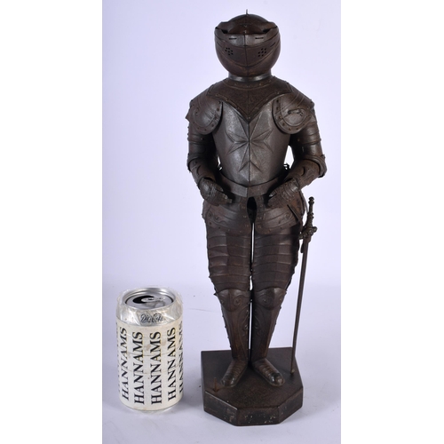 558 - AN EDWARDIAN MINIATURE SUIT OF ARMOUR. 40 cm high.