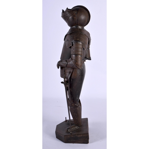 558 - AN EDWARDIAN MINIATURE SUIT OF ARMOUR. 40 cm high.