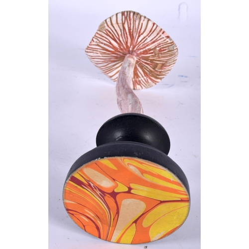 578 - A FOLK ART CARVED AND PAINTED WOOD MUSHROOM SPECIMEN. 21 cm high.