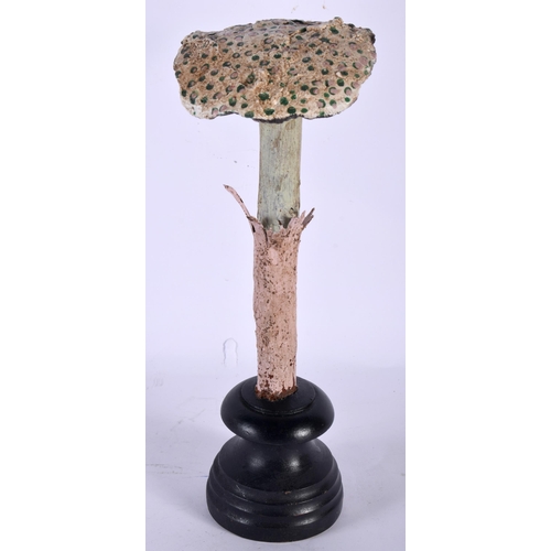 581 - A FOLK ART CARVED AND PAINTED WOOD MUSHROOM SPECIMEN. 28 cm high.