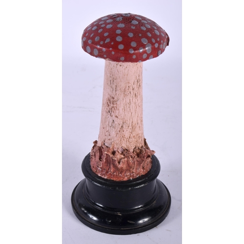 583 - A FOLK ART CARVED AND PAINTED WOOD MUSHROOM SPECIMEN. 21 cm high.