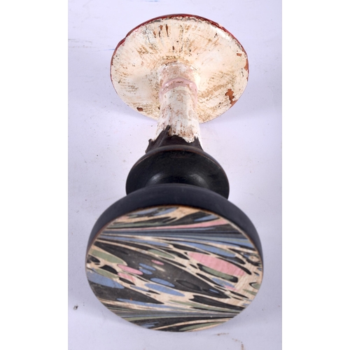 589 - A FOLK ART CARVED AND PAINTED WOOD MUSHROOM SPECIMEN. 21 cm high.