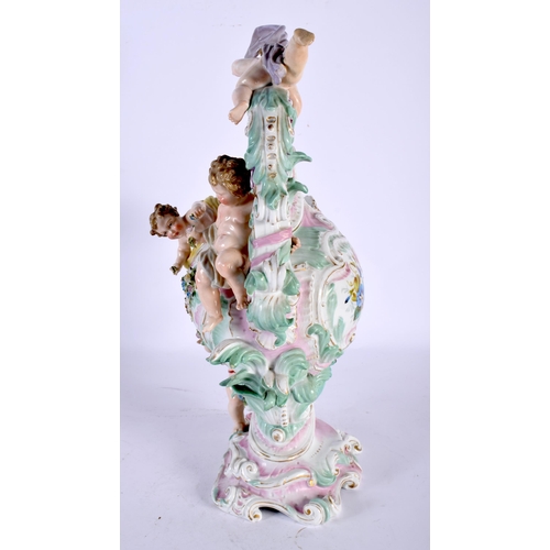 59 - A LARGE 19TH CENTURY GERMAN DRESDEN PORCELAIN JUG mounted with assorted putti in various pursuits. 3... 