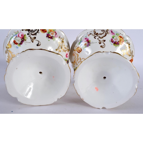 619 - A PAIR OF MID 19TH CENTURY COALPORT PORCELAIN PLATES together with a matching pair of sauce tureens ... 