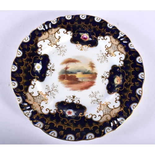 627 - TWO EARLY 19TH CENTURY COALPORT PORCELAIN DISHES together with a similar plate, and assorted Coalpor... 