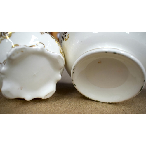 629 - AN EARLY 19TH CENTURY ENGLISH PORCELAIN CREAM AND GILT PORCELAIN TEASET. Largest 23 cm x 10 cm. (12)