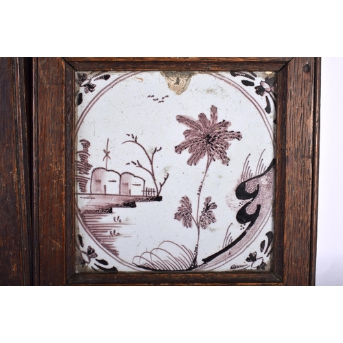 653 - A PAIR OF 18TH CENTURY DELFT TILES. 15 cm square.