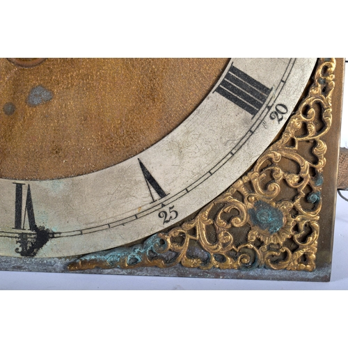 669 - A GEORGE III EIGHT BELL LONGCASE CLOCK MOVEMENT. 32 cm x 38 cm.