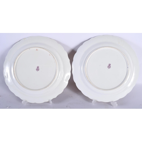 678 - A PAIR OF ANTIQUE ROYAL WORCESTER PLATES together with a Royal Worcester horse dish. Largest 23 cm w... 