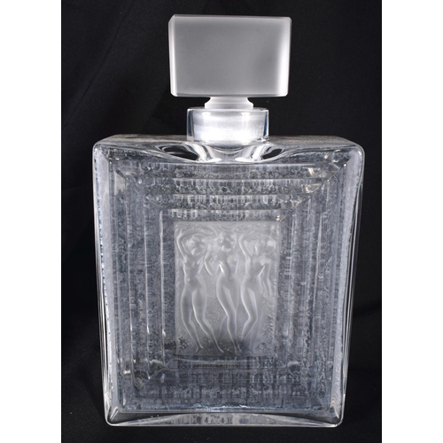 700 - A LARGE FRENCH LALIQUE GLASS SCENT BOTTLE. 21 cm x 10 cm.