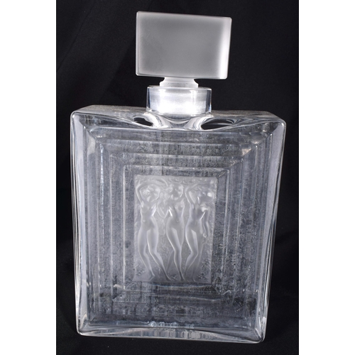 700 - A LARGE FRENCH LALIQUE GLASS SCENT BOTTLE. 21 cm x 10 cm.