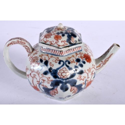 71 - AN EARLY 18TH CENTURY JAPANESE EDO PERIOD IMARI TEAPOT AND COVER painted with flowers. 13 cm wide.