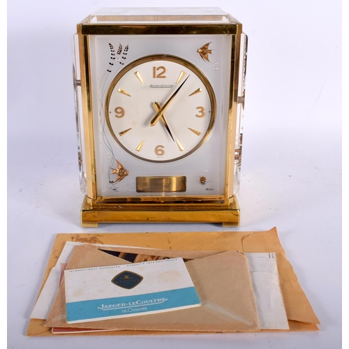 716 - A JAEGER LE COULTRE MARINA ATMOS CLOCK. 23 cm x 15 cm.