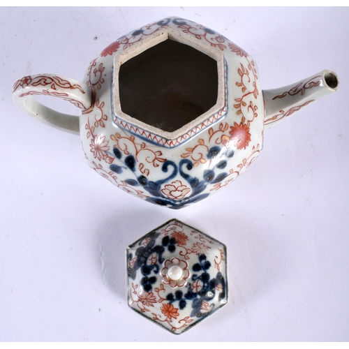 71 - AN EARLY 18TH CENTURY JAPANESE EDO PERIOD IMARI TEAPOT AND COVER painted with flowers. 13 cm wide.