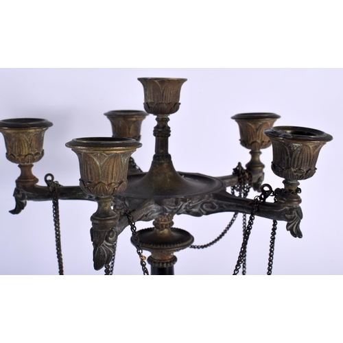 731 - A LARGE PAIR OF 19TH CENTURY FRENCH EMPIRE STYLE CANDELABRA. 51 cm x 24 cm.