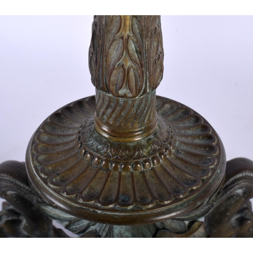 731 - A LARGE PAIR OF 19TH CENTURY FRENCH EMPIRE STYLE CANDELABRA. 51 cm x 24 cm.